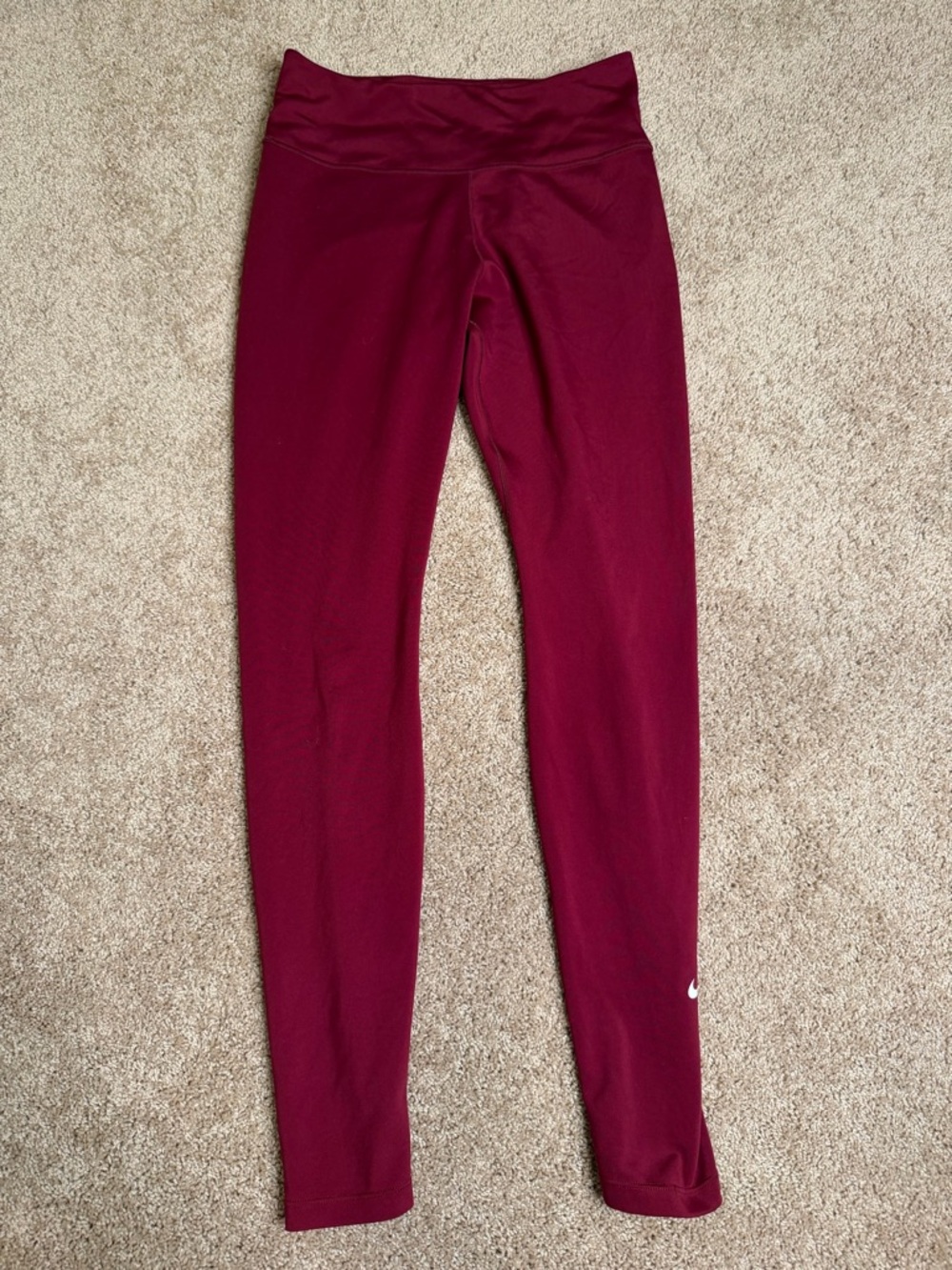 Nike‎ Dri-FIT High Rise Leggings Burgundy Wine Athletic Workout Pants Size Small
